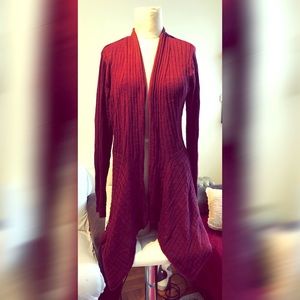Burgundy open cardigan